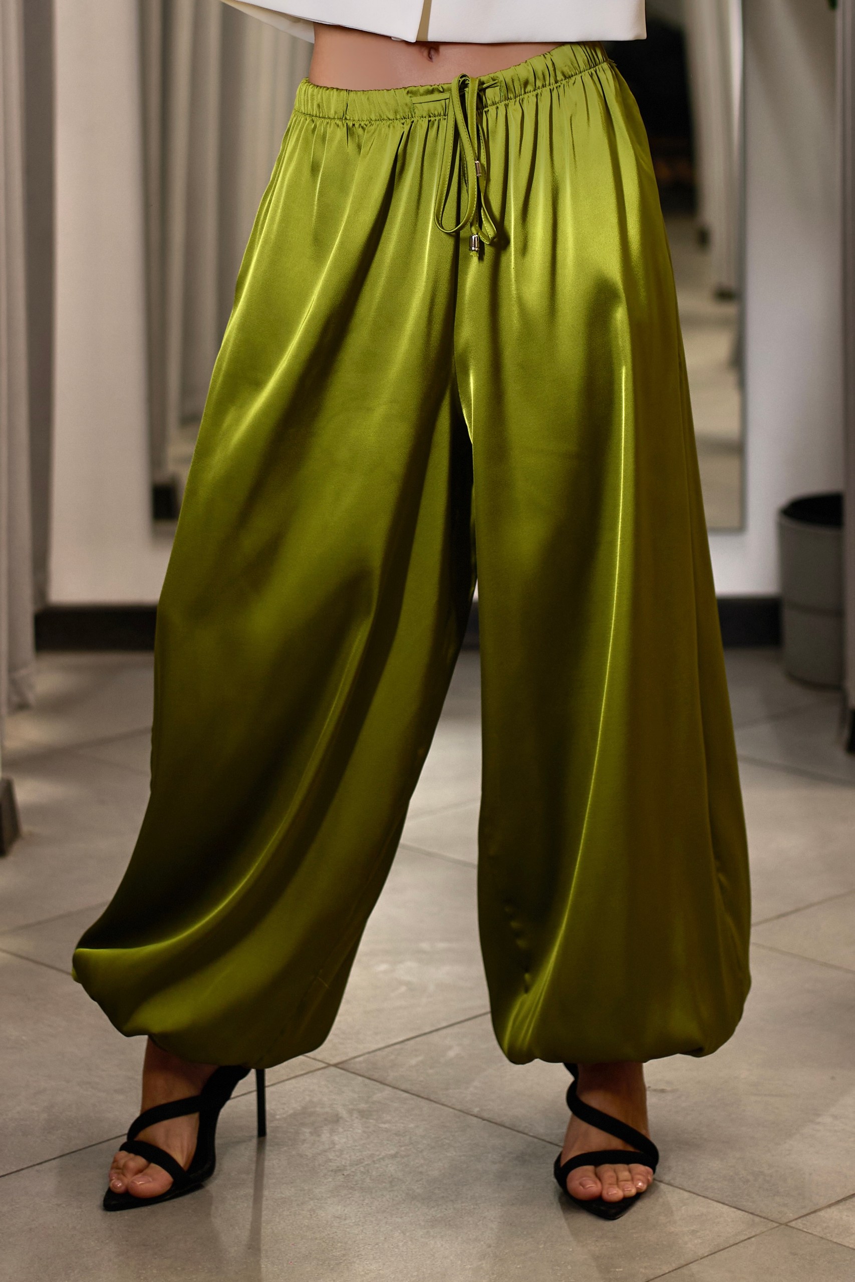 Брюки алладины зеленые