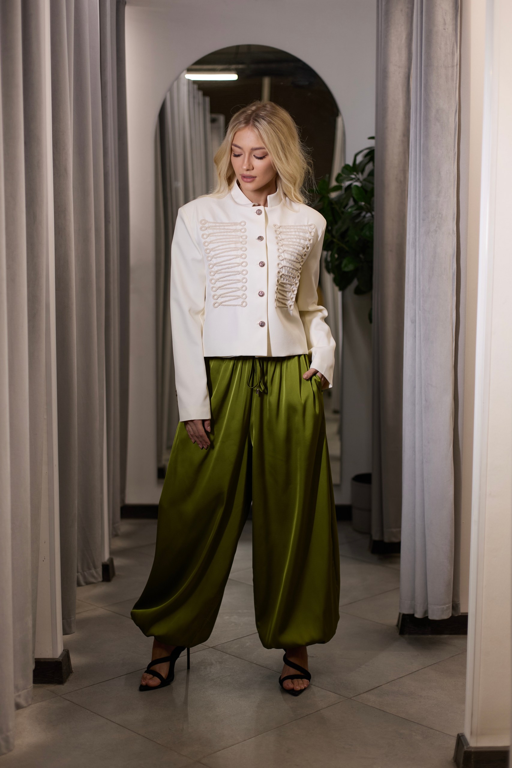 Брюки алладины зеленые